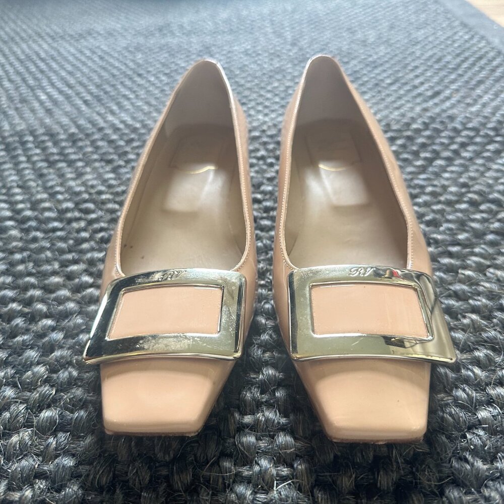 Roger Vivier Blush Patent Leather Ballerina Shoes